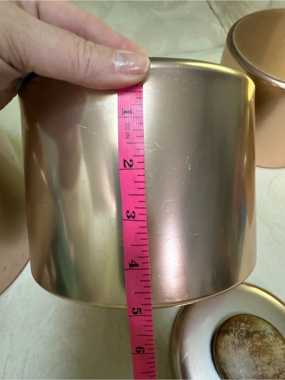 MCM Mirro Copper Tone Canister Set 4 Piece Aluminum Kitchen Storage w Wood Knobs